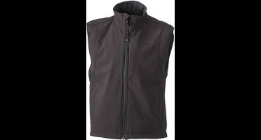 James and Nicholson Heren Waterdichte Softshell Vest (Zwart)