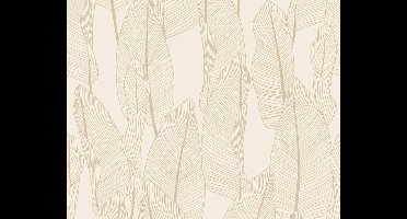 GROTE BEIGE BLADEREN BEHANG - AS Creation Exotic Life