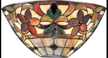 Bohemian Wandlamp - Steady Lighting - Glas - Bohemian - E14 - L: 14cm - Voor Binnen - Woonkamer - Eetkamer - Brons