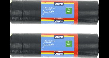 Vero Afvalzakken/vuilniszakken met trekband - 36x stuks - 60 liter - Extra sterke lekvrije trekbandzakken - Gerecycled plastic