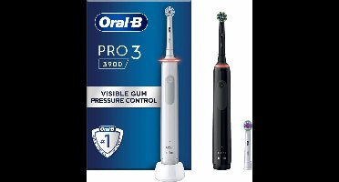 Oral-B Pro 3 3900 - Duo - Elektrische Tandenborstel - Zwart & Wit