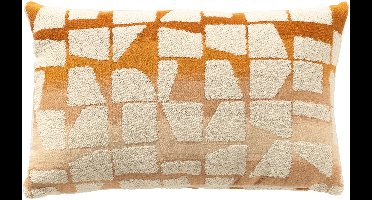 Dutch Decor RIO - kussenhoes 30x50 cm - Golden Ochre - oranje, wit - met rits - zonder binnenkussen