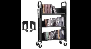 Boekenkasten - Boekenplank - Opbergrek Organisator - 4-Tier - Houten Boekenplank - Zes-Layer Sling Boekenkast - voor Kinderkamer Speelkamer Kleuterschool Kinderdagverblijf - Boek - Zwart