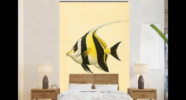 Behang - Fotobehang Vis - Sierlijk - Rugvin - Geel - Breedte 145 cm x hoogte 220 cm