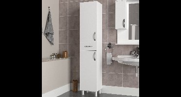 Skye Decor, Badkamerkast, Selin - White, Gemelamineerde spaanplaat, Wit, 35 x 31,3 x 179 cm