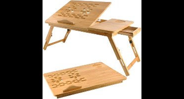 Ruhhy Bamboe Laptopstandaard - Perfec voor Ergonomisch Werken - Voor Laptops tot 17 inch