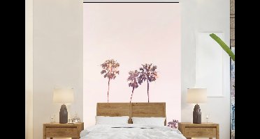 Behang - Fotobehang Palmbomen - Zon - Natuur - Lucht - Breedte 160 cm x hoogte 240 cm - Behangpapier