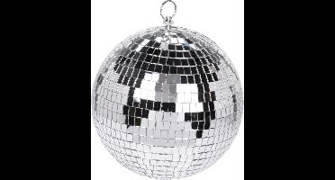 1x Grote zilveren disco kerstballen discoballen/discobollen glas/foam 15 cm - Discoballen kerstballen - kerstversiering