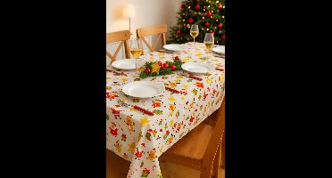 Kerst Tafelkleed Kunststof – Kinderen - 140 × 230 cm – Waterafstotend – Sfeervol & Praktisch