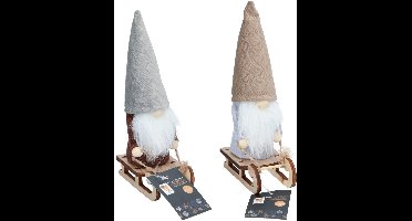 Arti Casa - Gnome op slee - Kerst - Kerstdecoratie - 2 stuks