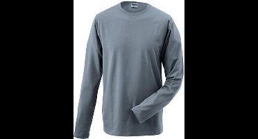 James and Nicholson - Unisex Lange Mouwen Elastisch T-Shirt (Grijs)
