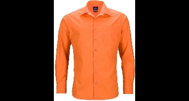 Daiber Heren Longsleeve Zakelijk Shirt (Oranje)