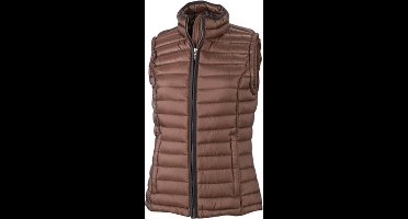 James and Nicholson Vrouwen/dames Quilted Down Vest (Koffie/Zwart)