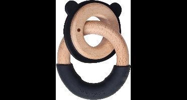 Label Label Beer Zwart Hout & Silicone Dubbele Bijtring LLST-15102