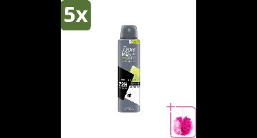 5 x Dove Men+Care – Deodorant Spray – Advanced Invisible Fresh – 150 ml - Bulkverpakking - Deodorant spray voor mannen - Douchemop - Frisheid oksels