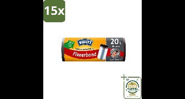 15 x Swirl – Pedaalemmerzakken – 20 L – Fixeerband – 15 zakken - Wasstrips - Pedaalemmerzak - Emmerzak - Emmerzak 20 L - Emmerzak Met Fixeerband - Emmerzak Met Trekbandsluiting
