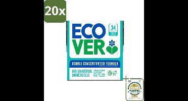20 x Ecover - Waspods - Universeel - Geconcentreerde formule - 34 wasbeurten - Wasstrips - Wasmiddel - Waspods - Duurzame Was - Krachtige Reiniging - Wasbeurten