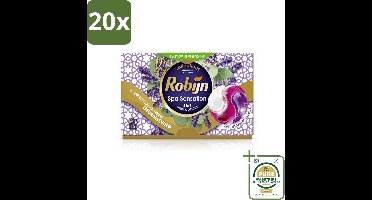 20 x Robijn - 3-in-1 Spa Sensation - Wascapsules - 15 Wasbeurten - Wasstrips - 3-in-1 Wascapsules - Wasmiddel Voor Gekleurde Was - Geur Voor Was - Wascapsules Spa Sensation - Biologisch Afbreekbare Wasmiddel
