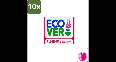 10 x Ecover - Vaatwastabletten All-in-One - Lemon & Mandarin - 72 Tabs - Bulkverpakking - Vaatwastabletten - Douchemop - Natuurlijke reiniging