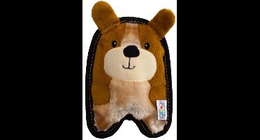 Stevige knuffel voor kleine honden met Jumbo Pieper - Outward Hound Invincibles - Chicky Geel / Penguin Blauw of Puppy Bruin - Puppy Bruin