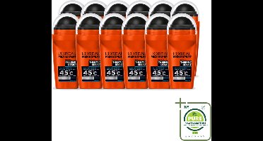 12 x L'Oréal Paris Men Expert Thermic Resist - Deodorant - 50ml - Deodorant Roller - Grootverpakking - Vaatwasstrips - Deodorant Voor Mannen - Thermische Bescherming - Zweetbestendig - Droge Oksels - Frisse Geur