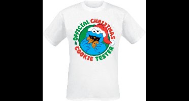 Sesame Street Krümelmonster - Official Christmas Cookie Monster Heren T-shirt - wit - XL