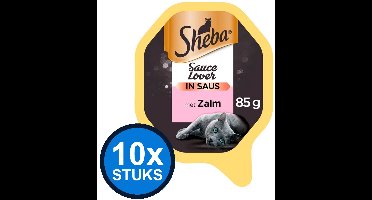 10x Sheba - Sauce Lover Zalm in Saus - Kattenvoer Natvoer - 85 g