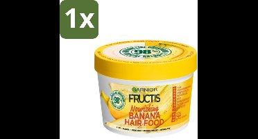 1 x Garnier - Fructis Hair Food Banana - 3-in-1 Haarmasker - Voedend - Droog Haar - 400 ml - Haarmasker - Kokosmelk - Macadamia - Droog Haar - Haarvoeding