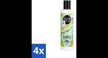 4 x Organic Shop - Algae & Lemongrass Strengthening Shampoo - Versterkend en Herstellend - 280 ml - Haaruitval Shampoo - Versterkende Shampoo - Organische Shampoo - Algen Shampoo - Citroengras Shampoo