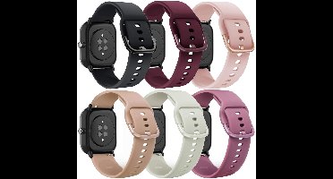 Solidchoice - Set van 6 Siliconen Armbanden voor Amazfit Smartwatches