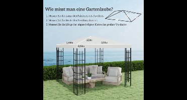 Partytenthoes – Vervangend Dak – Tuinpaviljoen Dak – Paviljoendak – Partytent Dak – 3x3 m – Waterafstotend Polyester – UPF30+ Bescherming