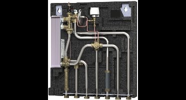 Danfoss Woningstation Evoflat FSS 1 Hoekinstap HT-verwarming, 43kW, isolatiekap, 145B0069