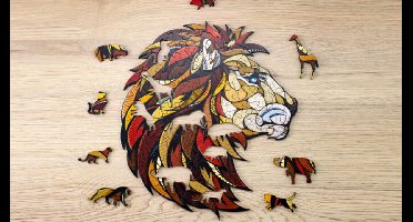 Eco Wood Art Houten Legpuzzel Leeuw - Puzzel Volwassenen - Dierenpuzzel - Hout