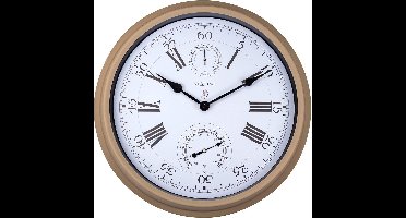NeXtime Hyacinth – Wandklok – 40.5 cm – Metaal – Bruin – Weerbestendig