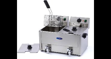Frituurpan - 2x 8 L - 2 Manden - met Tapkraan