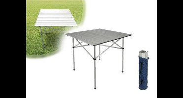 Haushalt 60291 - Aluminium Campingtafel - Inclusief opbergtas - Oprolbaar / Opvouwbaar - 80KG Draagvermogen - Stabiel & Lichtgewicht