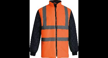 Yoko Gewatteerd signalisatiejasje met afneembare mouwen YHV008SL - Hi Vis Orange / Navy - L