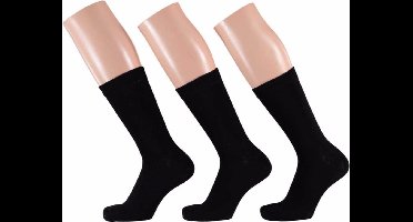 Zwarte dames sokken - 6x paar in maat 35/42 - sport sokken - sneakersokken