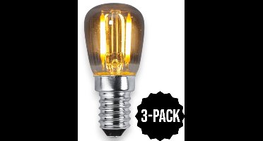 3-Pack | Mini lampje - E14 - 1W - Super Warm Wit <2200K - Filament - Rookglas