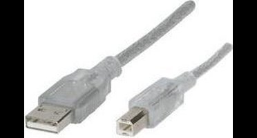 Renkforce USB-kabel USB 2.0 USB-A stekker, USB-B stekker 3.00 m Doorzichtig