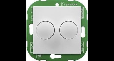 Ehmann 4295x0700 Draaidimmer Geschikt voor lampen: LED-lamp, Gloeilamp, Halogeenlamp Wit (RAL 9016)