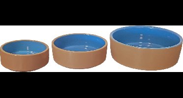 Hondeneetbak steen 15 cm beige/blauw