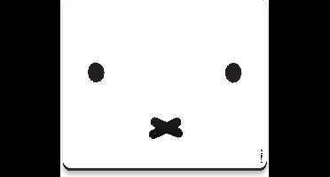 Muismat - Nijntje Snoet - Miffy Wit/Zwart - Rucomposiet&Stof - 20x34cm