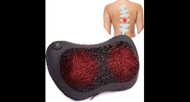 QLT Elektrisch Massageapparaat voor Rug, Nek, Schouders en Benen – Shiatsu Massagekussen met 4 Massagerollers -Vibratiemassage - Warmtefunctie - Zwart