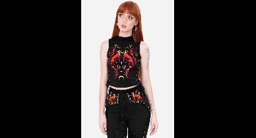 Restyle - Amber Moon Mouwloze Top - 4XL - Zwart