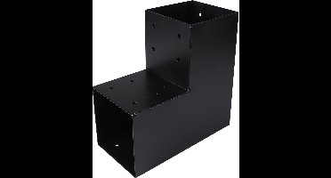 Starx Paalverbinder Type-L - 12 x 12 cm - Zwart - Metaal - Geschikt voor Houten Palen van 120 x 120 mm - Voor Carport, Overkapping of Terras - Vierkante Vorm - Eenvoudig te Monteren