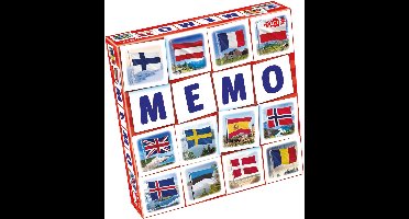 Tactic Memo Vlaggen - Memospel - Zoek de Juiste Paren - Leer Vlaggen van Landen Herkennen - Educatief Gezelschapsspel voor Kinderen en Families - 2 tot 6 Spelers - Vanaf 3 Jaar