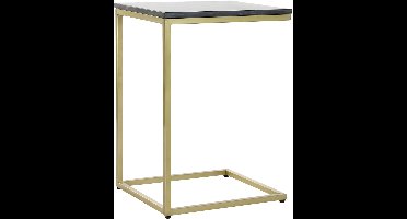 Item Int. Bijzettafel - zwart - marmer en metaal - 40 x 46 x 65 cm - Banktafel / Plantenstandaard