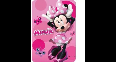 Minnie fleece deken 100 x 140 cm roze