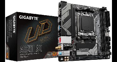 Gigabyte A620I AX (rev. 1.0) - Moederbord - ATX - Socket AM5 - AMD A620 - DDR5 - Realtek audio CODEC - Realtek RTL8852CE